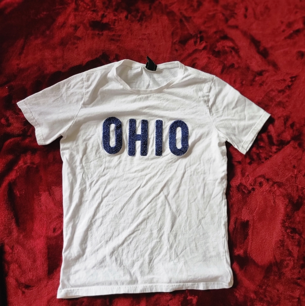 OHIO white and blue H&M tee